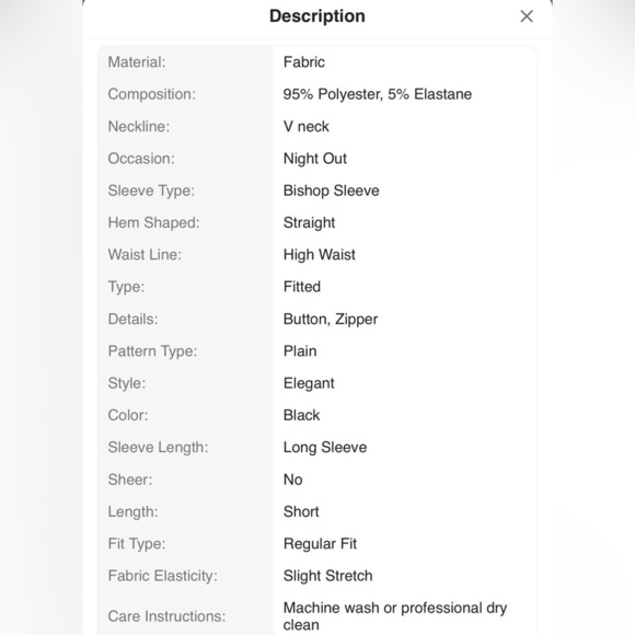 Elegant Black V-Neck Dress - Picture 5 of 6